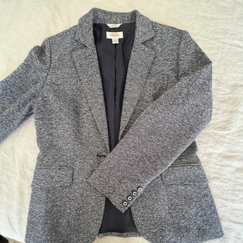 Talbots Navy Tweed Jacket - Picture 3 of 6